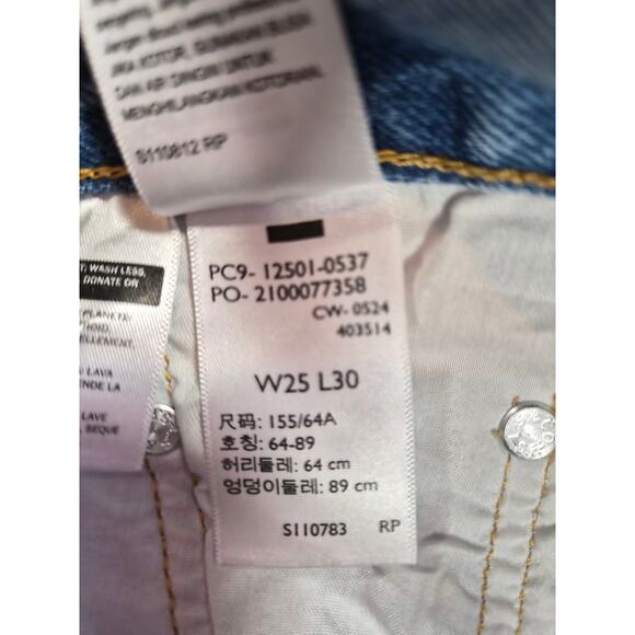 LEVI'S 501 Silver Shine Button Fly sz 25 x 30 - Picture 7 of 9